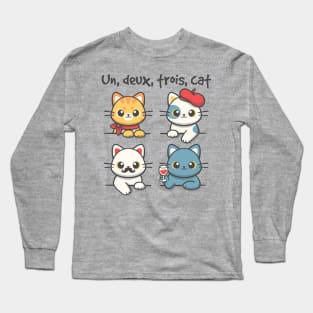 Un deux trois cat Long Sleeve T-Shirt